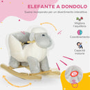 Cavallo a Dondolo per Bambini in Legno e Peluche Pecorella Grigio  