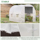 Serra a Tunnel 300x200x190 cm con 4 Finestrelle e Ingresso a Zip Acciaio Zincato e PE Bianco  