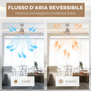 Ventilatore da Soffitto con Luce LED Bianca a 6 Velocità e Timer Ø132 x 43A cm in Metallo e Acrilico 