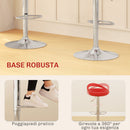 Set 2 Sgabelli da Bar Altezza Regolabile Seduta in ABS Rosso  