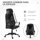 Sedia Operativa da Ufficio Reclinabile con Poggiatesta e Supporto Lombare 64x55x116-126 cm Nero 
