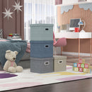 Set 4 Scatole per Armadi Pieghevoli con Coperchio in Tessuto 30x30x29cm 