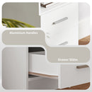 Scrivania 100x40x75 cm con 3 Cassetti e Vano a Giorno in Legno Bianco  