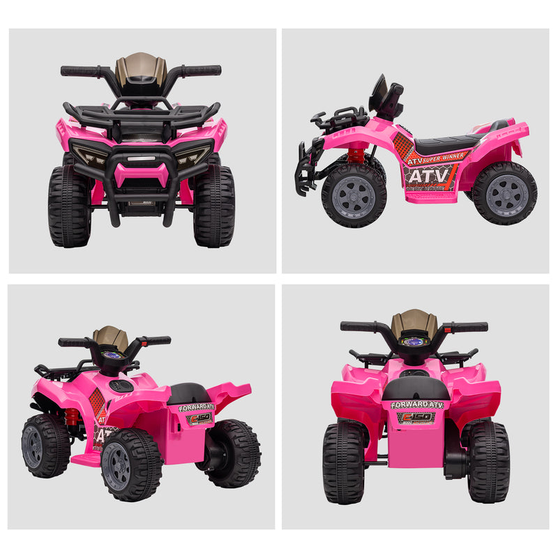 Quad Elettrico per Bambini 18-36 Mesi con Batteria Ricaricabile 6V 70x42x45 cm in Metallo e PP Rosa