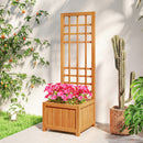 Fioriera con Traliccio per Rampicanti 40x40x120 cm in Legno Marrone   