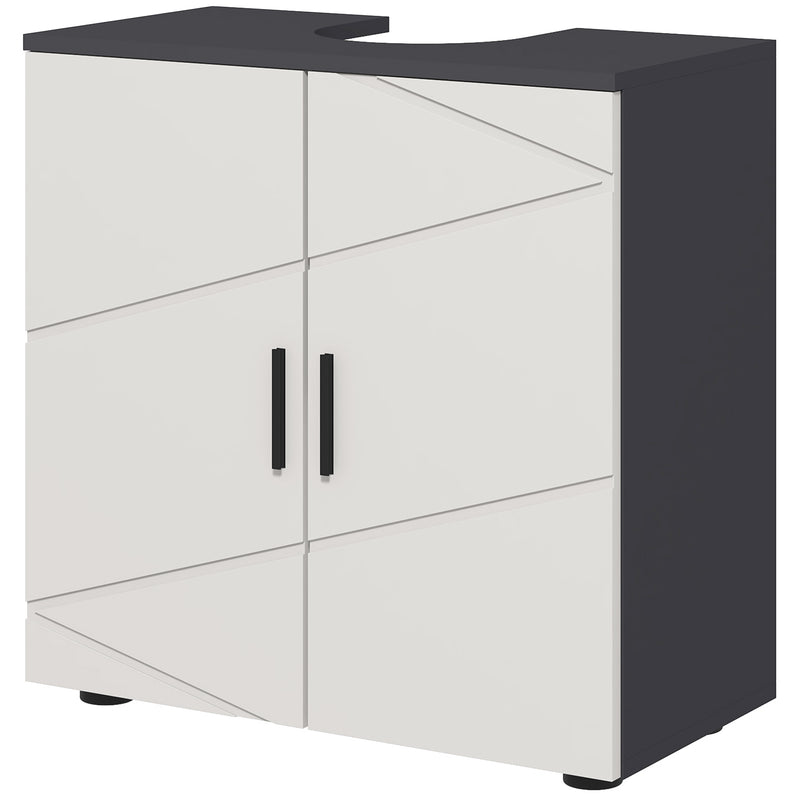 Mobile Sotto Lavabo Bagno per Piedistallo 60x30x60 cm in Legno Truciolare Grigio