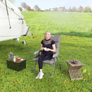 Sedia da Campeggio Pieghevole 66x58x105 cm Regolabile su 5 Livelli Grigio Chiaro   