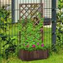 Fioriera da Giardino con Traliccio 72,5x31,5x149,5 cm in Legno di Abete Carbonizzato
