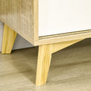 Mobile da Salotto 2 Ripiani e Armadietto a 2 Ante 58x30x93 cm in Truciolato e Legno di Pino