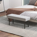 Panca Fondo Letto 100x35x45 cm in Finta Pelle Trapuntata e Gambe in Acciaio Grigio  