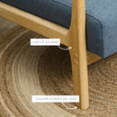 Poltroncina  66x80x77,5 cm in Tessuto Effetto Lino Blu