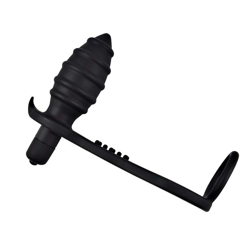 Vibratore Anale + Cock Ring in Silicone Forlove Nero