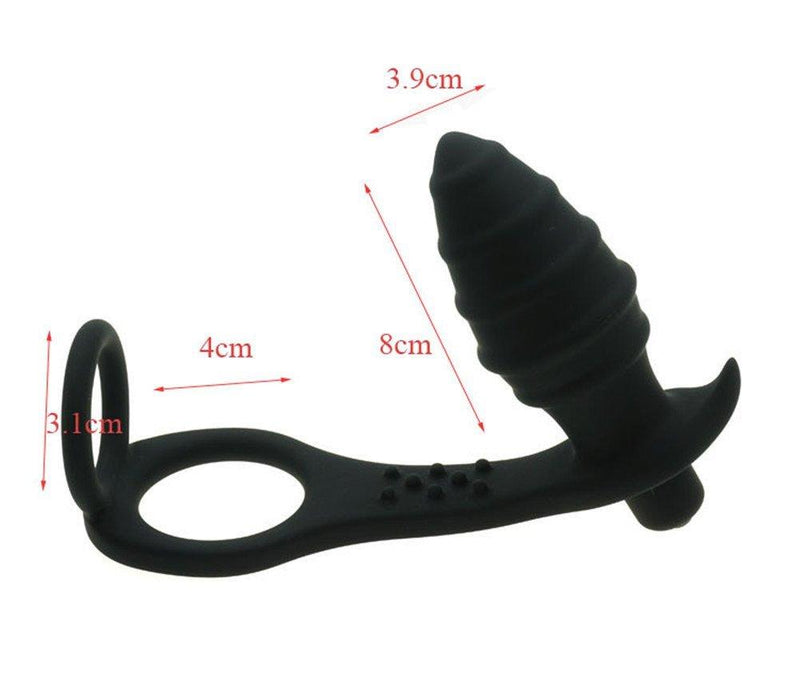 Vibratore Anale + Cock Ring in Silicone Forlove Nero