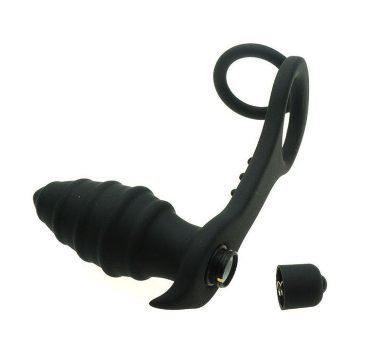 Vibratore Anale + Cock Ring in Silicone Forlove Nero