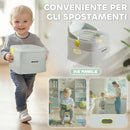 Vasino per Bambini Evolutivo 3 in 1 con Vaschetta Rimovibile Grigio   