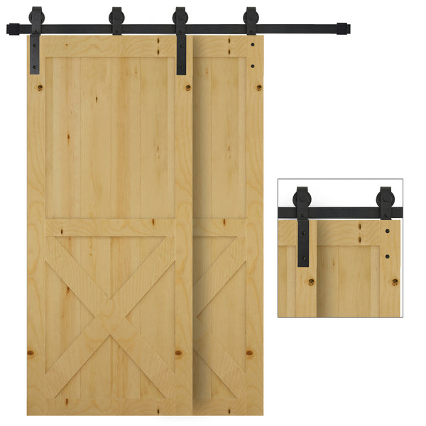 Binario per Porte Scorrevoli 200x0,6x4 cm con Kit di Accessori Nero prezzo