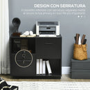 Mobile Ufficio 2 Cassetti 2 Ripiani 80x40x66 cm in Truciolato Nero