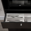 Credenza da Cucina 90x40x120 cm per Microonde con Armadietti Mensole e Cassetto in Legno Nero 