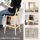 Set 2 Sgabelli da Bar con Schienale 42x47x92 cm Rivestimento Finta Pelle e Poggiapiedi Nero