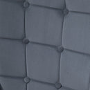 Poltrona con Pouf Poggiapiedi 71x77x99 cm in Tessuto Effetto Velluto Grigio