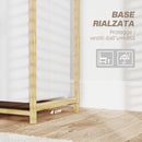 Cesto Portabiancheria 70x36x70 cm con 2 Borse Estraibili e Ripiano in Bambù Bianco   