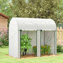 Serra da Giardino 2 m² 200x100x178 cm 2 Porte Avvolgibili Copertura in PE Bianco  