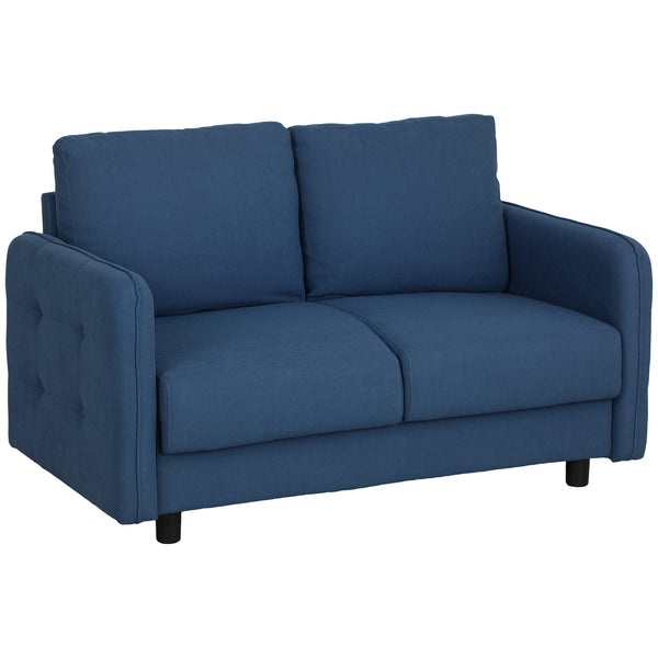 Divano 2 Posti con Cuscini Sfoderabili e Molle a S 136x75x84 cm in Velluto Blu acquista