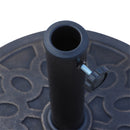 Base per Ombrellone Rotonda Ø45 cm per Pali da Ø3,8 e Ø4,8 cm in Resina e Acciaio Bronzo   
