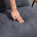 Poltrona Relax Reclinabile con Pouf Poggiapiedi in Velluto a Costine Grigio