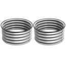 Set di 2 Letti per Orto Rialzati con Fondo Aperto Ø60x30 cm in Acciaio Galvanizzato Argento