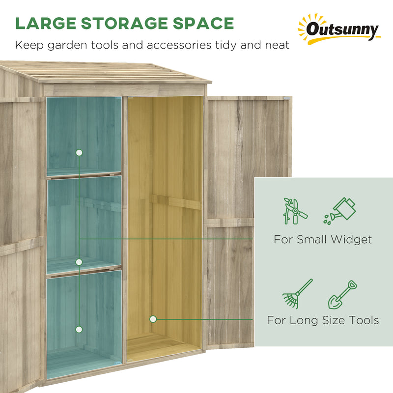 Casetta Box da Giardino 120x57x183 cm in Legno Naturale