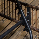 Set 2 Lettini Prendisole con Cuscini Imbottiti e Tavolino in Rattan PE   Marrone e Beige