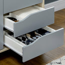 Armadio Guardaroba a 2 Ante 88,9x50,1x184,5 cm 3 Ripiani e 2 Cassetti in Truciolato e MDF Grigio