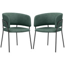 Set 2 Sedie Stile Moderno 57x53x73 cm in Velluto e Acciaio Verde  