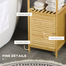 Mobiletto Bagno Armadietto con Anta 33x36,5x67 cm in Bambù a Doghe Naturale 