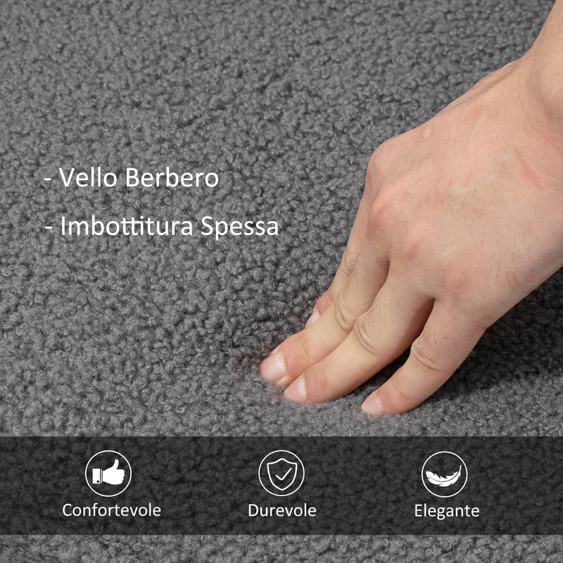 Poltrona a Dondolo 71x98x101 cm Imbottita in Legno e Acciaio Grigio Scuro  