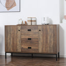 Credenza 120x39,5x77 cm in Truciolato e Metallo Marrone