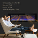 Camino Elettrico da Parete 1800W con Telecomando e Display LCD 152,4x15,8x45 cm Nero 