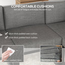 Salotto da Giardino con Divano e Tavolino in Alluminio con Cuscini Imbottiti   Grigio