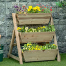 Fioriera 3 Livelli da Esterno 71x61x77 cm in Legno di Abete Naturale