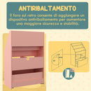 Libreria per Bambini con Ripiani Mensole e Cassetto 60x29,9x90 cm in MDF Rosa 