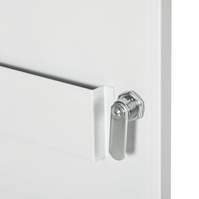 Armadietto Medicinali a Parete 40x15x53,5 cm con 2 Chiavi in Acciaio Bianco  