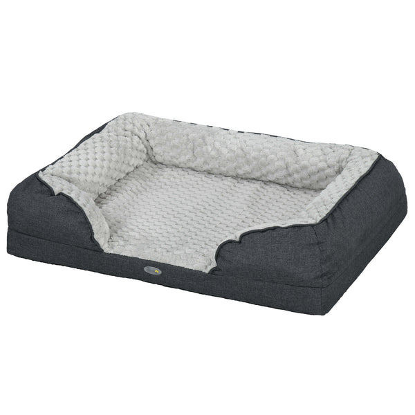 acquista Cuccia Imbottita per Cani Taglia Media con Cuscino Rimovibile Lavabile 90x69x21cm Grigio Carbone