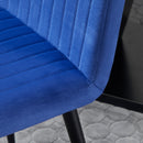 Set 2 Sedie Imbottite 43x58x90 cm in Tessuto Blu