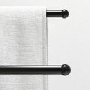 Piantana Portasciugamani da Bagno da Terra Autoportante 2 Bracci in Metallo 50x18,5x85 cm Nero