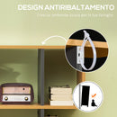 Libreria Moderna a 5 Livelli 13 Ripiani 95x25x150,5 cm in Truciolato Grigia e Color Legno