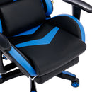 Sedia Gaming da Ufficio 68x55x129/139 cm con Poggiapiedi e Supporto Lombare Blu e Nero-10