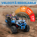 Macchina Elettrica per Bambini a 2 Posti Doppio Motore 24V 3 Velocità Blu   