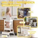 Torre Montessoriana Scala con Ringhiera e Lavagna 55x52,5x87,5 cm Bianco e color Legno  