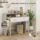 Consolle Tavolo Estraibile e 2 Cassetti 95x35x87 cm Rovere  